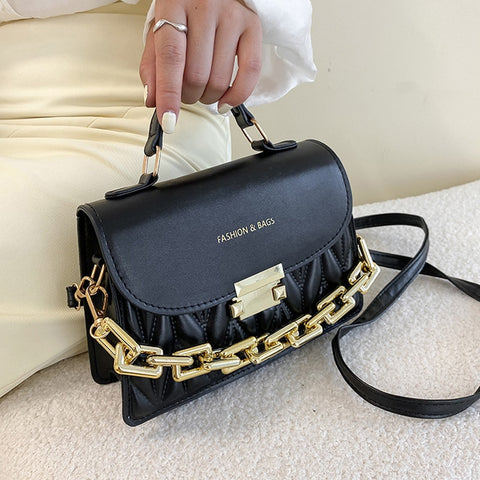 New Embroidery Thick Chain Handbags