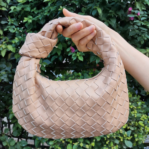 Designer leather Woven tote bag
