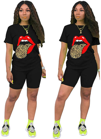 Women's Casual 2 Piece Outfits Short Sleeve T-Shirts Top Bodycon Shorts Set Sports Suit Female Tracksuit Jumpsuit Women Clothing