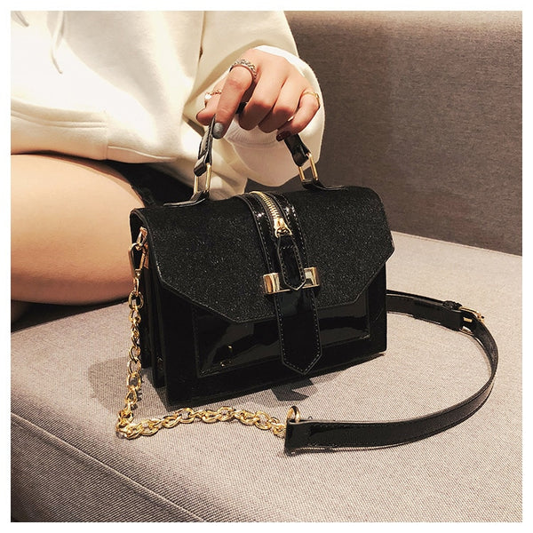 Leather Leopard Print Small Flap Bag