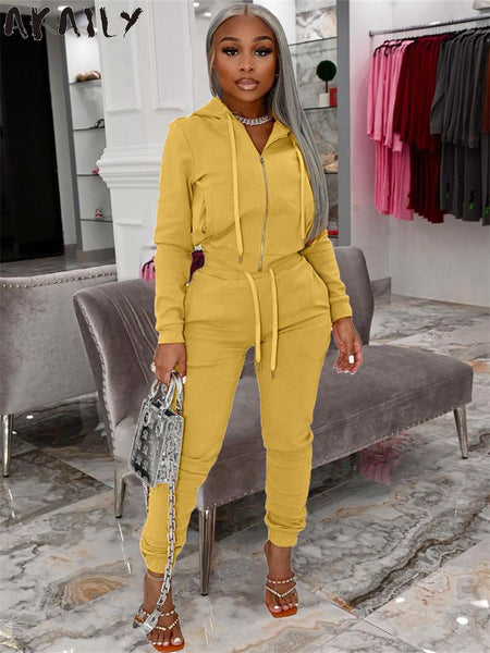 Two Pieces Set Fall Long Sleeve Hoodies And Pants Sets