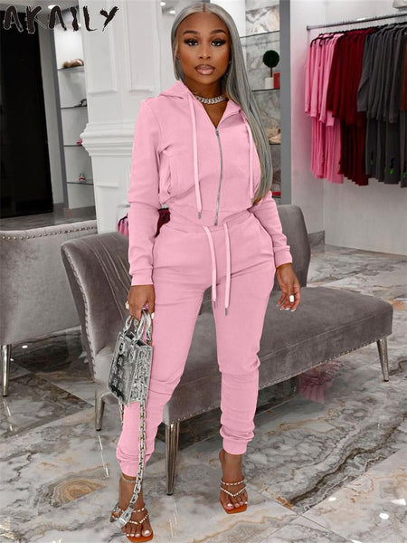 Two Pieces Set Fall Long Sleeve Hoodies And Pants Sets