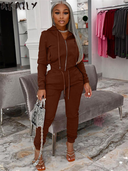 Two Pieces Set Fall Long Sleeve Hoodies And Pants Sets