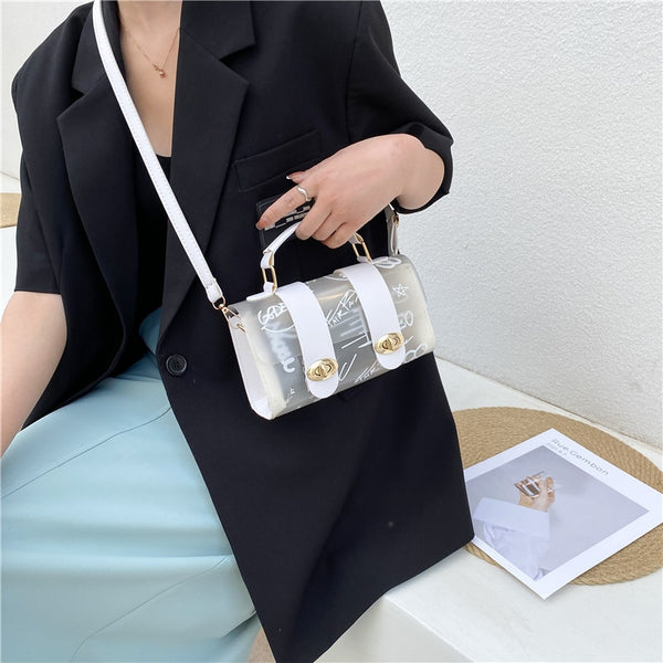 Transparent Graffiti Messenger Small Designer Handbag