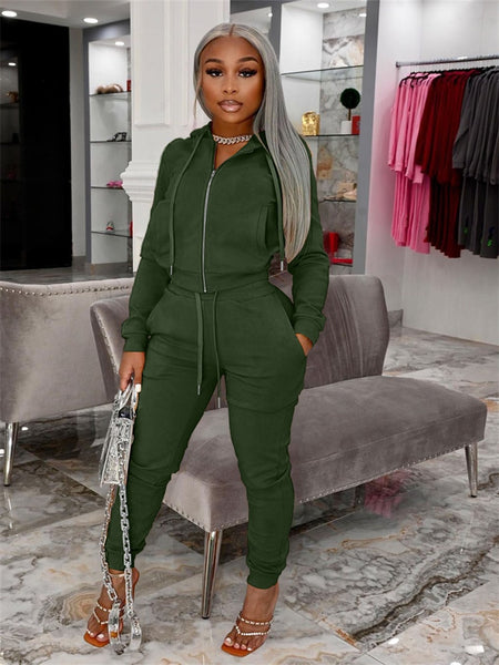 Two Pieces Set Fall Long Sleeve Hoodies And Pants Sets
