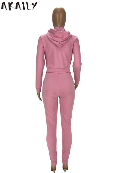 Two Pieces Set Fall Long Sleeve Hoodies And Pants Sets