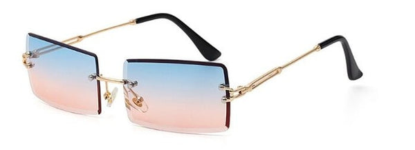 Small Square Rimless Rectangle Sunglasses.