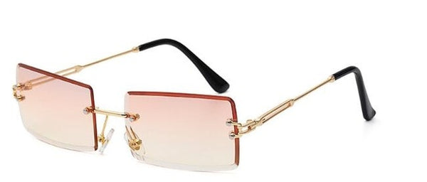 Small Square Rimless Rectangle Sunglasses.