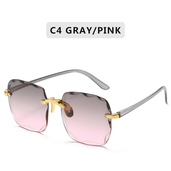 Rimless Summer Red Sunglasses.