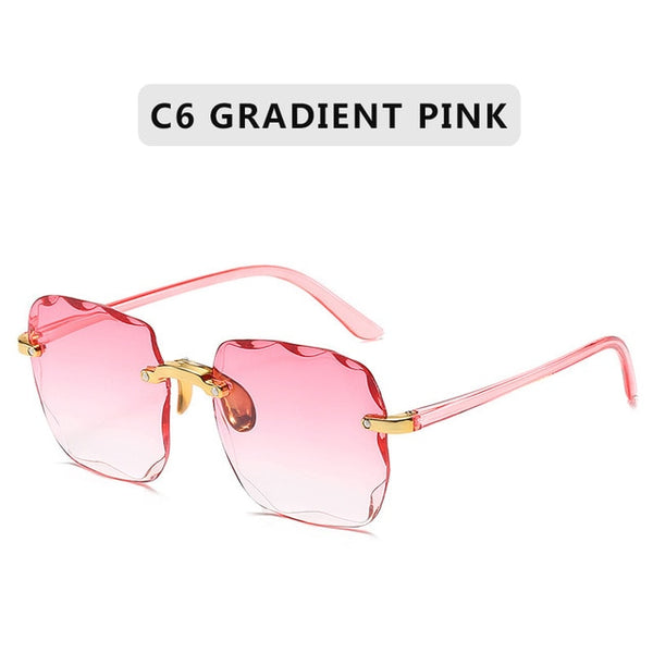Rimless Summer Red Sunglasses.