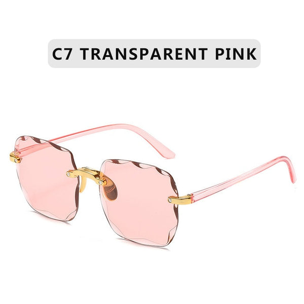 Rimless Summer Red Sunglasses.